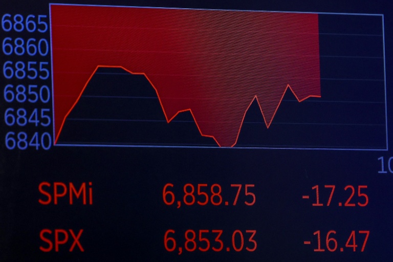 Un écran à la Bourse de New York, le 5 mars 2026