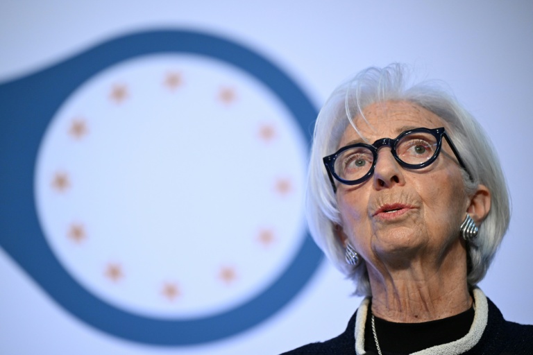 La présidente de la Banque centrale européenne, lors d'une conférence annuelle sur la BCE et ses observateurs à Francfort le 25 mars 2026