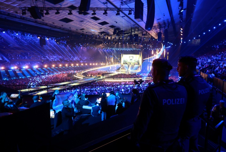 La finale de l'Eurovision sous haute sécurité à Vienne, en Autriche, le 16 mai 2026.