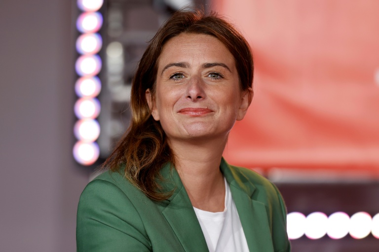 La secrétaire nationale des Ecologistes, Marine Tondelier, à la fête de l'Humanité Bretigny-sur-Orge(Essonne) le 13 septembre 2025