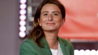 La secrétaire nationale des Ecologistes, Marine Tondelier, à la fête de l'Humanité Bretigny-sur-Orge(Essonne) le 13 septembre 2025