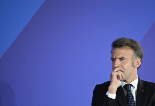 Le président Emmanuel Macron lors d'un Forum économique franco-grec à Athènes, le 25 avril 2026