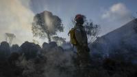 Un pompier à Itatiaia, au Brésil le 15 juin 2024