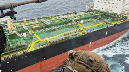 Le pétrolier dénommé le Tagor le 1er juin 2026 arraisonné par la Marine française  au milieu de l'océan Atlantique