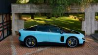 Photo diffusée à la presse du premier modèle de voiture électrique de Ferrari, "Luce" ("lumière"), dévoilé à Rome le 25 mai 2026