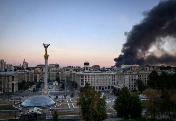 Le centre de Kiev après une série d'attaques russes, le 8 septembre 2026