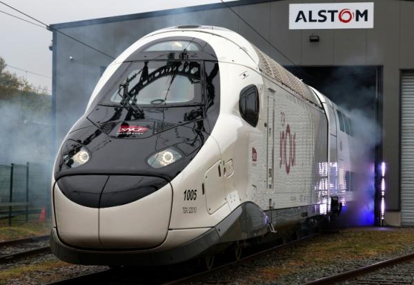 Un TGV M à la sortie de l'usine Alstom de Belfort, le 29 avril 2024
