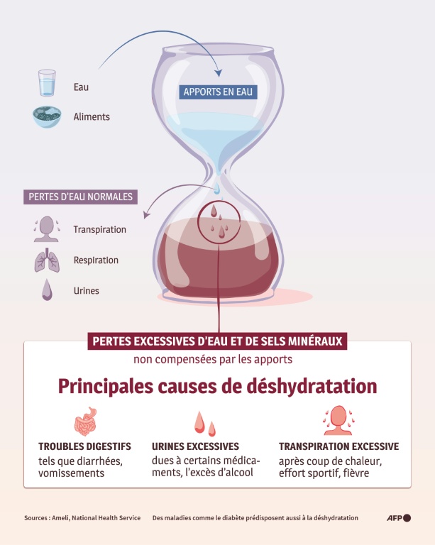 Principales causes de déshydratation