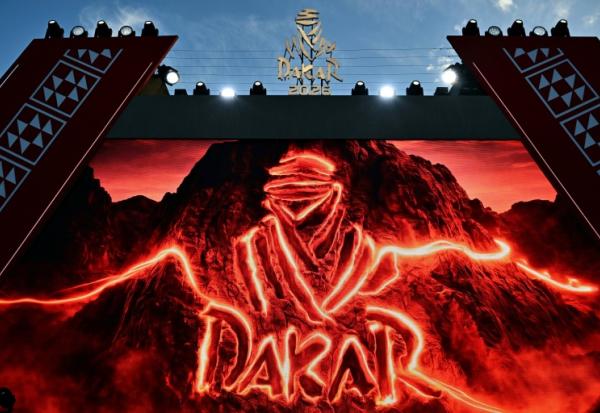 Le logo du Dakar lors de la 48e édition, le 16 janvier 2026 en Arabie saoudite