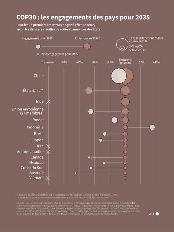 COP30 : les engagements des pays pour 2035