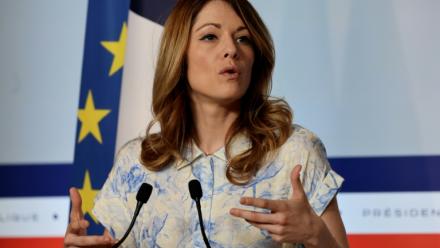 La porte-parole du gouvernement Maud Bregeon, à Paris le 15 avril 2026.