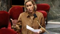 Laure Miller, députée du groupe Ensemble pour la République, s'exprime lors d'un débat parlementaire à l'Assemblée nationale, à Paris, le 26 janvier 2026