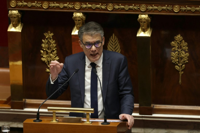 Le premier secrétaire du PS Olivier Faure, le 16 janvier 2025 à l'Assemblée nationale à Paris 