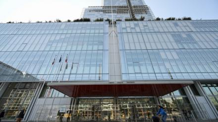 Vue de l'entrée du tribunal de Paris, le 22 mars 2022
