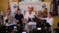 Le maire de Carcassonne Christophe Barthes donne une conférence de presse à Carcassonne le 9 septembre 2026