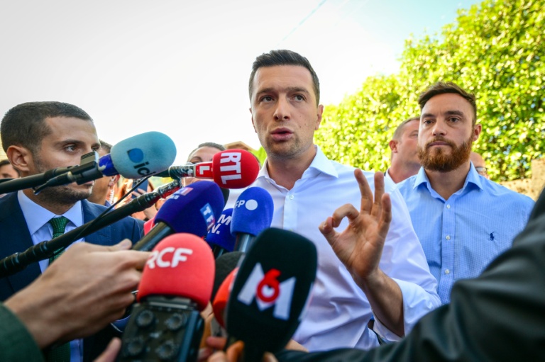 Jordan Bardella, le président du RN, à la Foire agricole de Beaucroissant, en Isère, le 11 septembre 2026