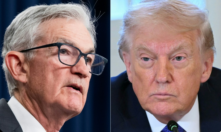 Cette combinaison de photos prises le 12 janvier 2026 montre, de gauche à droite, le président de la Réserve fédérale américaine Jerome Powell à Washington, le 10 décembre 2025, et le président américain Donald Trump à la Maison Blanche à Washington, le 9 janvier 2026.