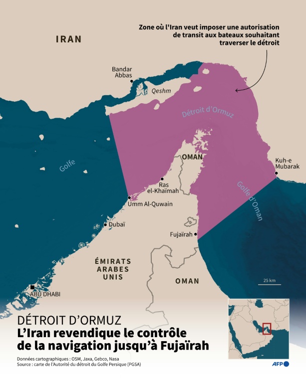 Détroit d'Ormuz : l'Iran revendique le contrôle de la navigation jusqu'à Fujaïrah