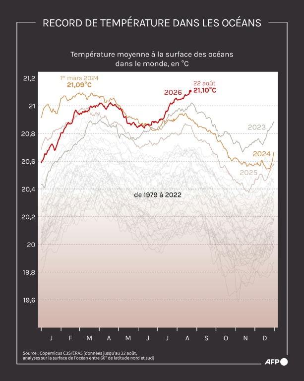 Record de température dans les océans