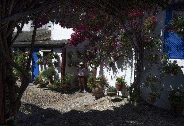 Un patio à Cordoue, en Espagne, le 15 mai 2021, lors du festival des patios cordouans