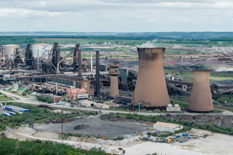 Vue aérienne de l'usine British Steel de Scunthorpe, dans le nord-est de l'Angleterre, le 11 mai 2026