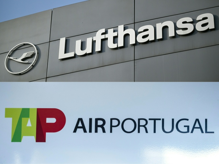 Combo des logos des compagnies aériennes Lufthansa et TAP Air Portugal créé le 14 octobre 2026