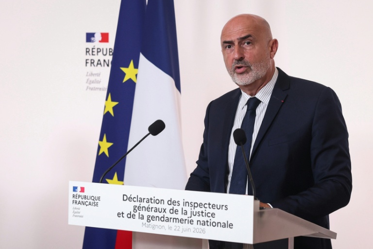 Stéphane Noël, chef de l'Inspection générale de la justice, lors de la remise du rapport sur l'affaire Lyhanna à Matignon, à Paris, le 22 juin 2026