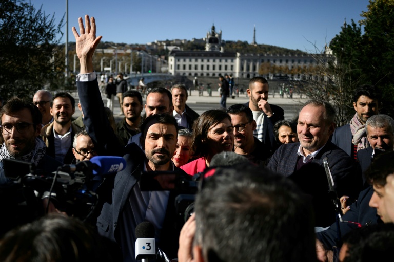 Le maire écologiste sortant Grégory Doucet lance sa campagne pour l'élection municipale à Lyon, le 4 novembre 2025