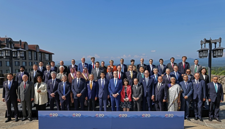 Photo fournie et publiée par ministère des Finances américain montrant les membres du G20 à Asheville, Caroline du Nord, le 31 août 2026
