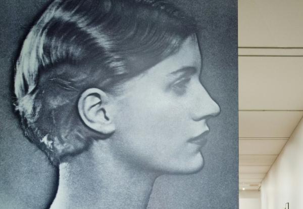 Une reproduction géante du "Portrait solarisé de Lee Miller" (vers 1929) du photographe américain Man Ray à la National Portrait Gallery, le 6 février 2013 à Londres