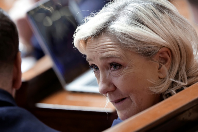 Marine Le Pen à l'Assemblée nationale le 15 avril 2026, à Paris