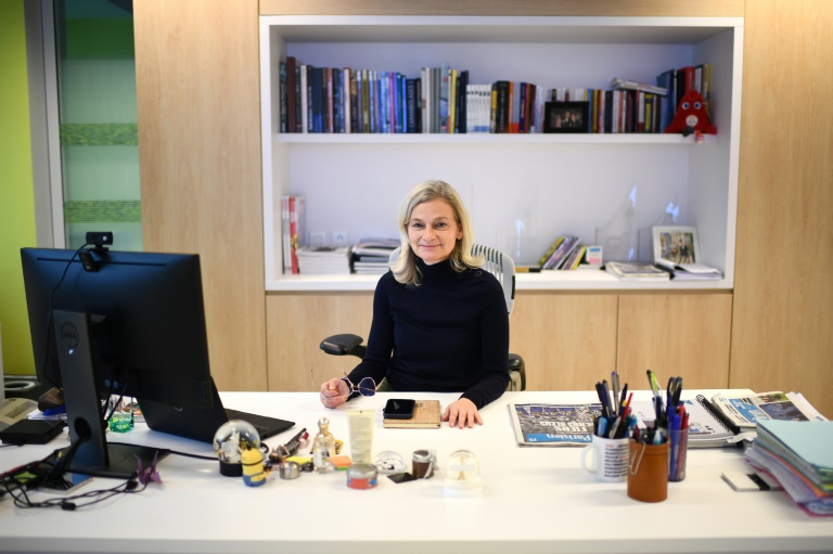 Sophie Gourmelen, alors directrice générale du Parisien, dans son bureau à Paris, le 20 décembre 2022