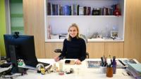 Sophie Gourmelen, alors directrice générale du Parisien, dans son bureau à Paris, le 20 décembre 2022