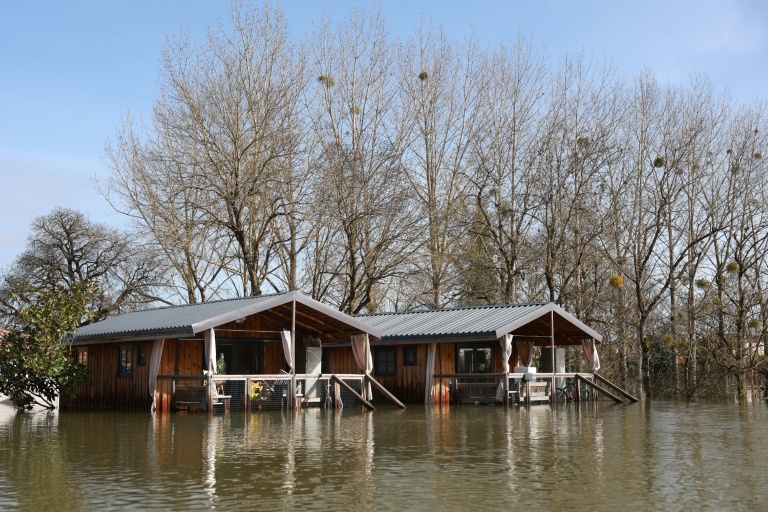 Les inondations dans un camping à Chaniers en Charente-Maritime le 20 février 2026