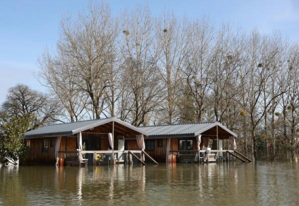 Les inondations dans un camping à Chaniers en Charente-Maritime le 20 février 2026