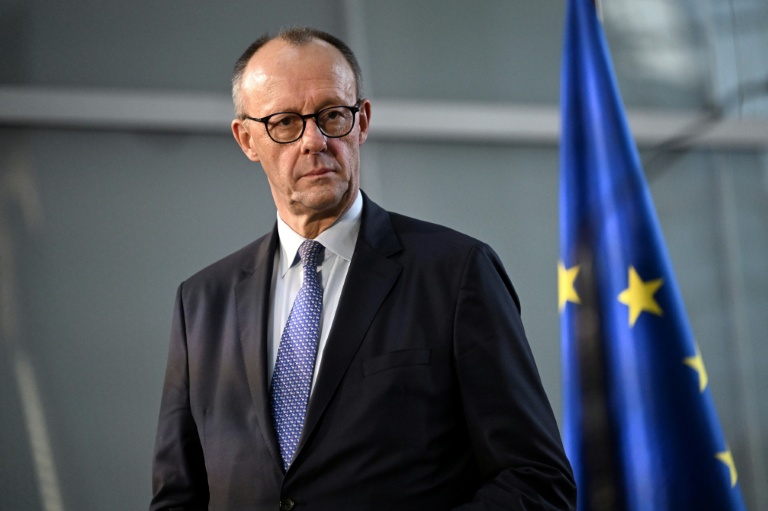 Le chancelier allemand Friedrich Merz, le 16 décembre 2025 à Francfort