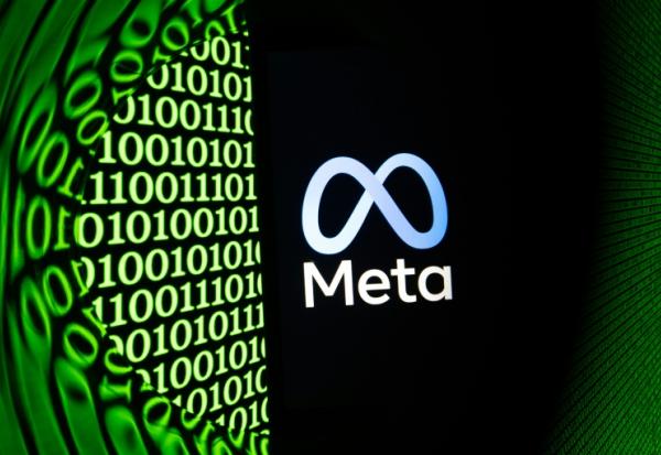 Logo Meta sur un smartphone à Mulhouse, le 11 février 2026.