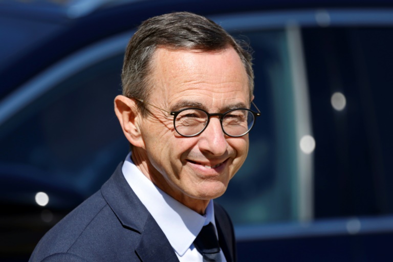 Le ministre de l'Intérieur, Bruno Retailleau à la sortie de l'Elysée, le 28 avril 2025 à Paris