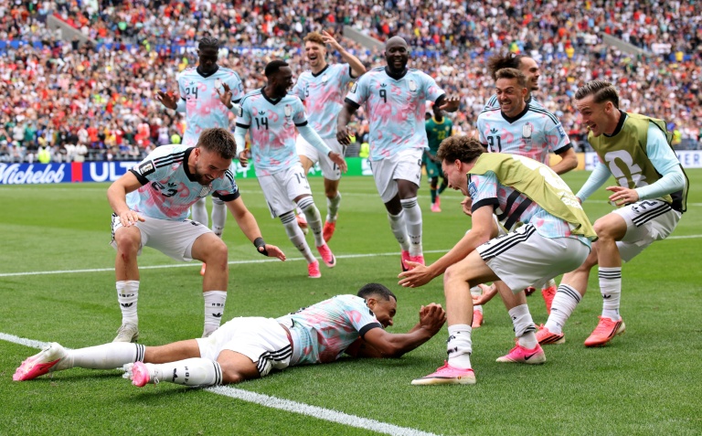 La joie des Belges après leur qualification pour les 8e de finale du Mondial contre le Sénégal, le 1er juillet 2026 à Seattle