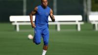 Kylian Mbappé participe à une séance d'entraînement, le 3 juillet 2026 à Philadelphie aux Etats-Unis