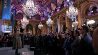 Anne Hidalgo présente ses derniers voeux de maire à l'Hôtel de Ville de Paris, le 14 janvier 2026