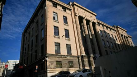 Le palais de justice de Marseille,le 18 mai 2025, à la veille du procès de Félix Bingui, le chef présumé du gang Yoda, poursuivi pour trafic de stupéfiants.