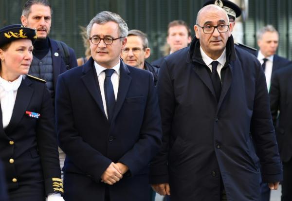 Gérald Darmanin (c) et Laurent Nuñez (d), à Marseille le 20 novembre 2025