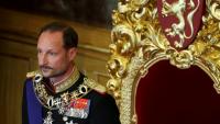 Le roi de Norvège Haakon VIII après sa prestation de serment devant le parlement à Oslo, le 1er septembre 2026