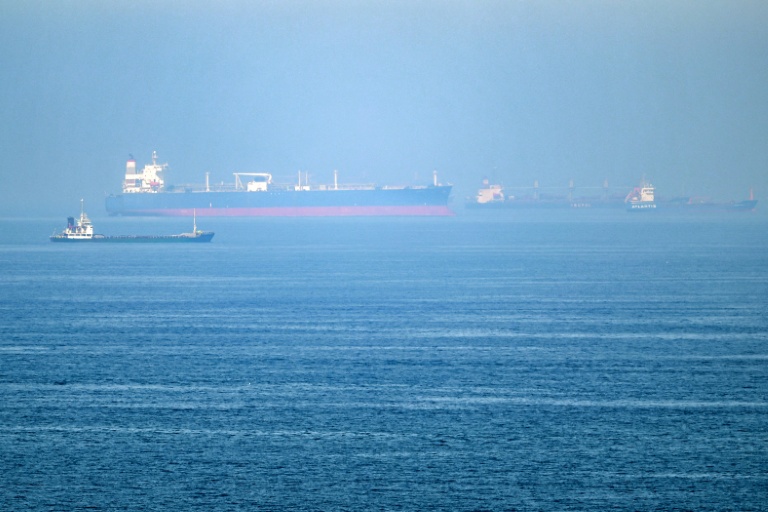 Des navires commerciaux au large du terminal portuaire de Khor Fakkan, aux Emirats arabes unis, le 19 juin 2026
