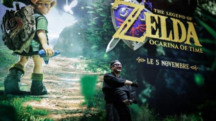 Un visiteur sur le stand Nintendo consacré à *The Legend of Zelda: Ocarina of Time*, lors de la soirée en avant-première de la Paris Games Week 2026 à Paris, le 21 octobre 2026