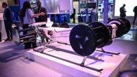 Un drone de la société CycloTech exposé au salon VivaTech, dédié aux start-ups technologiques et à l'innovation, à Paris, le 17 juin 2026