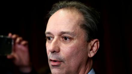 Le maire de Lens Sylvain Robert, le 15 mars 2026 à Lens, dans le Pas-de-Calais