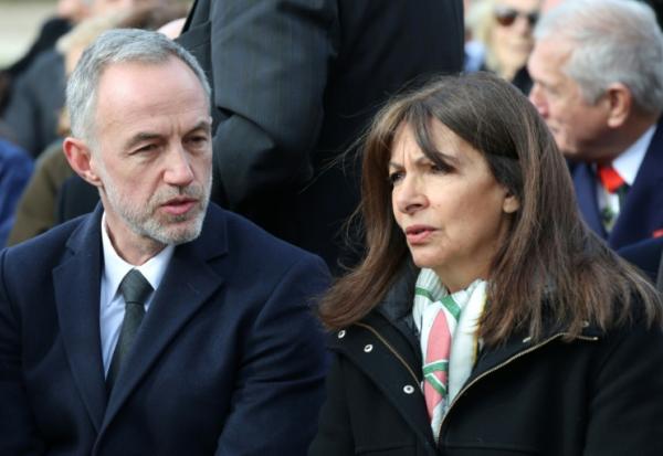 Emmanuel Grégoire et Anne Hidalgo à Paris le 26 mars 2026