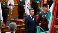 Prestation de serment du nouveau Premier ministre hongrois, Peter Magyar, devant le Parlement à Budapest, le 9 mai 2026